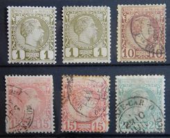Monaco ex. Kat. 1-6 */(*)/gest. 1885 Kat. 181 Euro