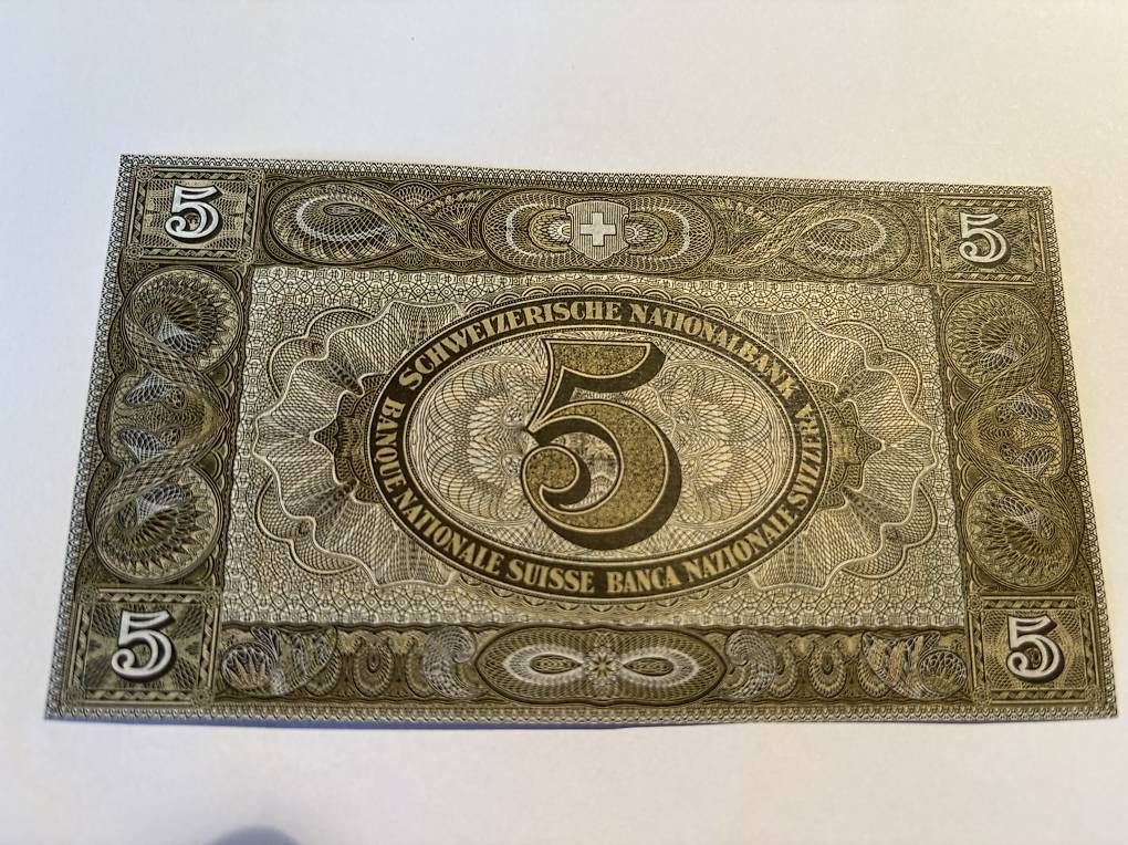 Banconote: Schweizer Banknote 5.- Bankfrisch – Usato da Salvenach venduto da Haeseli59 1