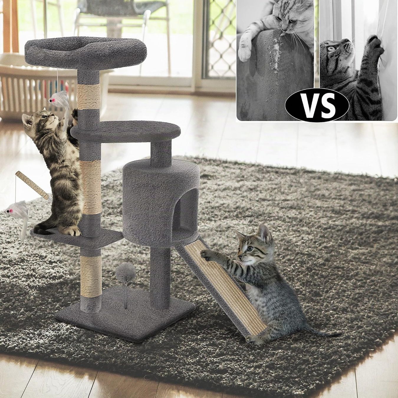 Arbres à chats: Stabiler Kratzbaum Katzenbaum Kletterbaum mit Plattformen – Neuf avec emballage d'origine à Zürich par NovaDen 5