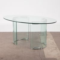 Gallotti & Radice: ovaler Esstisch aus Glas v. Luigi Massoni