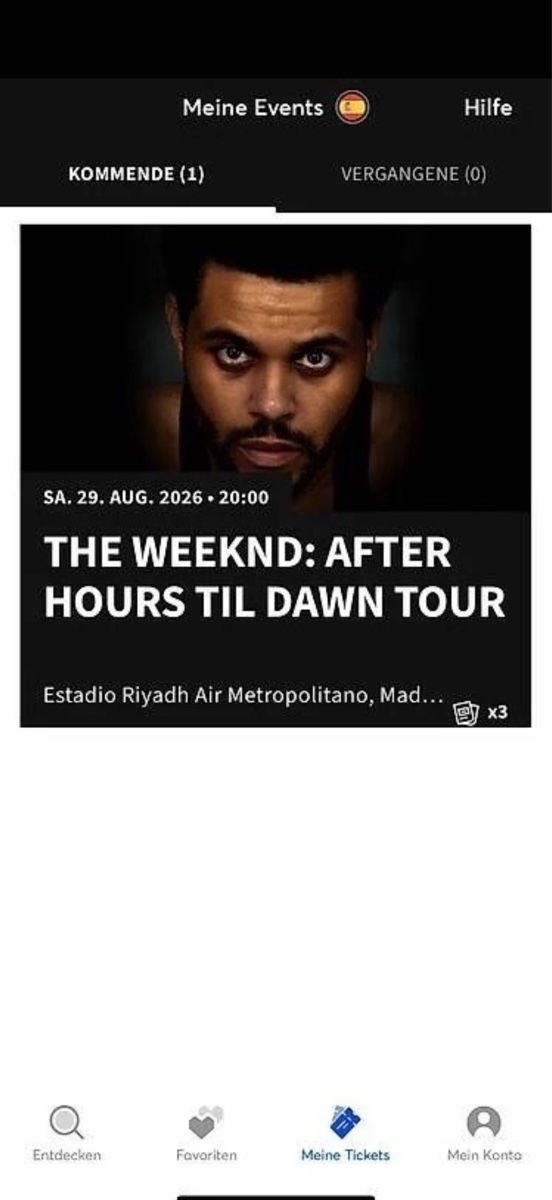 Biglietti: The Weeknd Tickets Madrid 29.08.26 – Nuovo e nell'imballaggio originale da Basel venduto da mic_989s