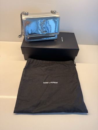Saint Laurent Tasche Sunset Small Silber Handtasche YSL