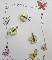 3 Stk Schmetterlinge gehäkelt, farfalle uncinetto 798