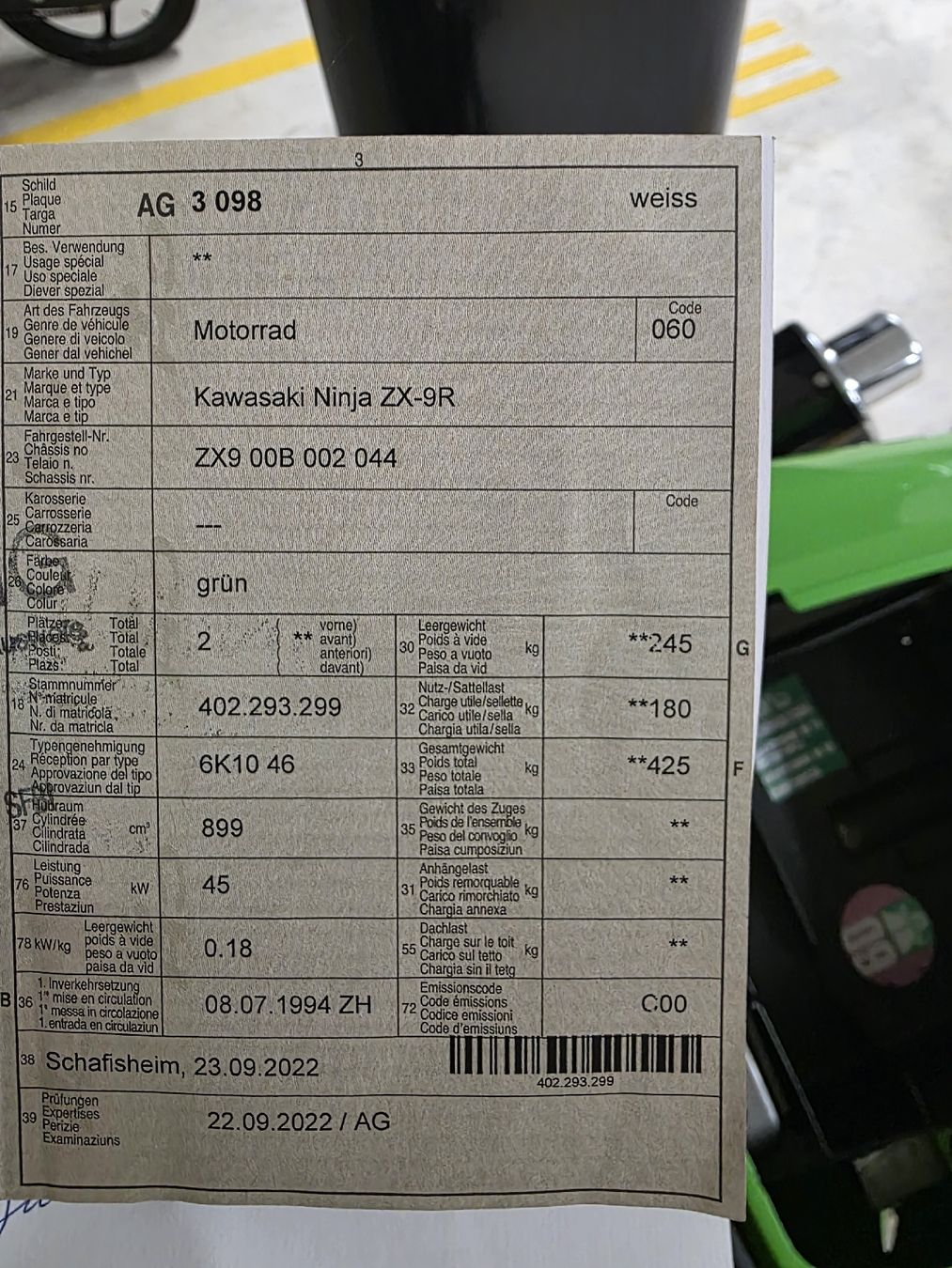 Kawasaki Strasse: Kawasaki Ninja ZX-9R – Gebraucht aus Zürich von Valj25 6