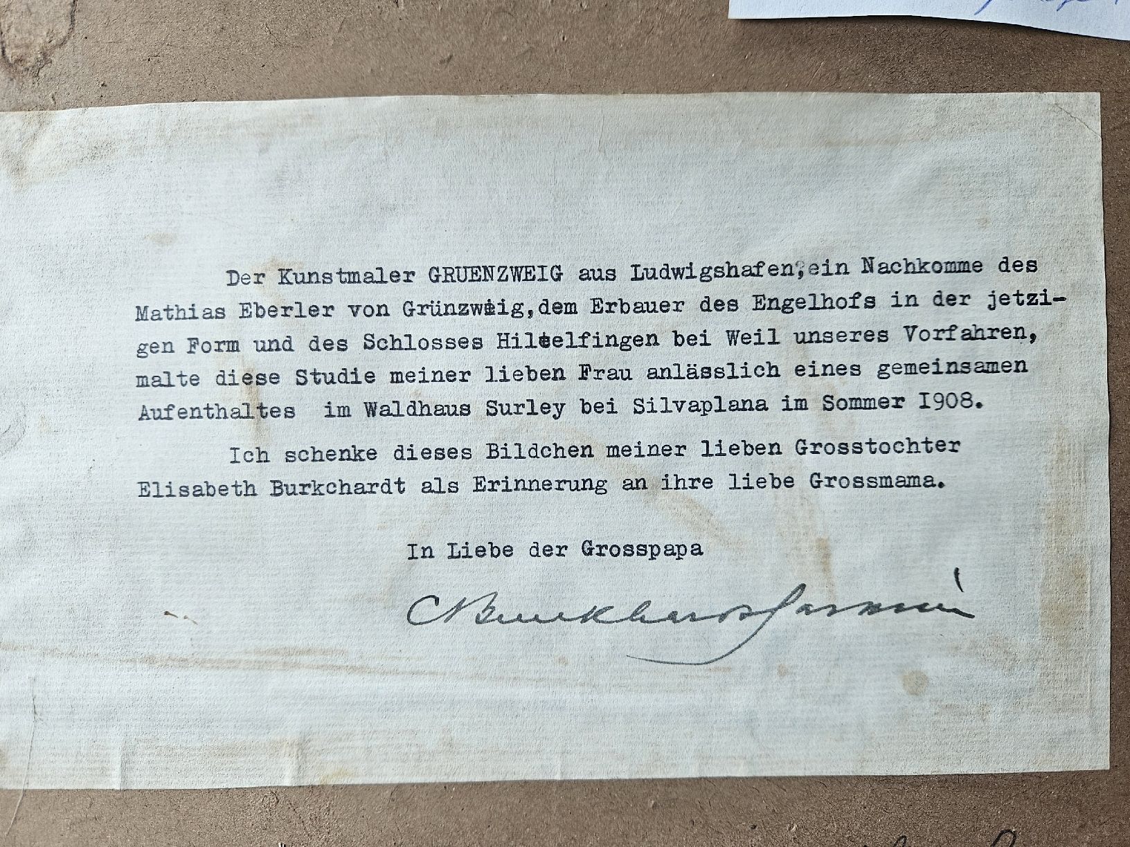Tableaux: gemälde grünzweig 1908 – D'occasion à Schwellbrunn par Rosaroterpanter 1