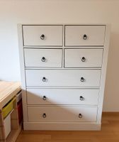 Kommode, Kiefer massiv weiss, 7 Schubladen