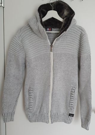 Strickkapuzenjacke Grau  Gr. M - wenig getragen