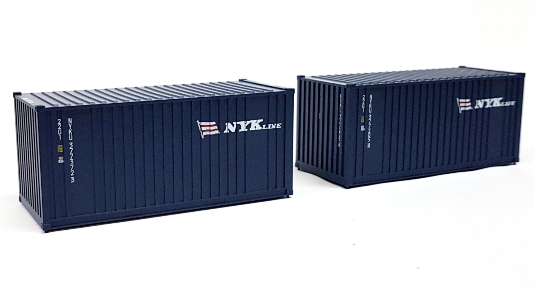 Modellini di ferrovie: 1:48 Atlas 20ft Container "NYK", 2x – Nuovo e nell'imballaggio originale da Affoltern am Albis venduto da Modellshop-8910 1