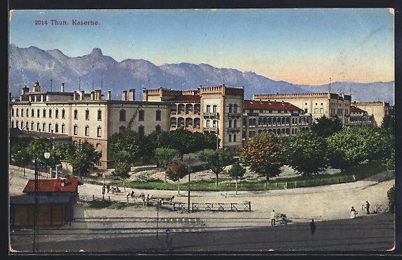 Cartoline postali: AK Thun, Blick auf die Kaserne – Usato da Berlin venduto da bartko-reher