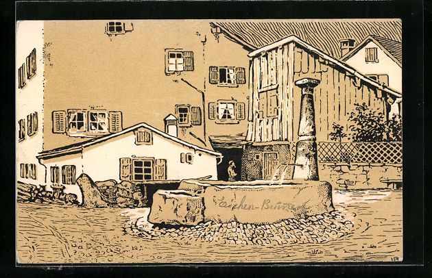 Cartes postales: Glarus, Partie am Eicehnbrunnen – D'occasion à Berlin par bartko-reher