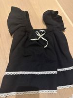 Damen Oberteil schwarz mit Spitze und Schleifen