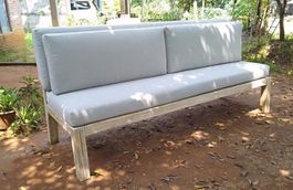 Sofa Kanapee Lounge Couch Polstermöbel Loungesofa Teak Holz