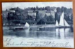 Lausanne - Ouchy - Voiliers devant le Beau-Rivage  1906