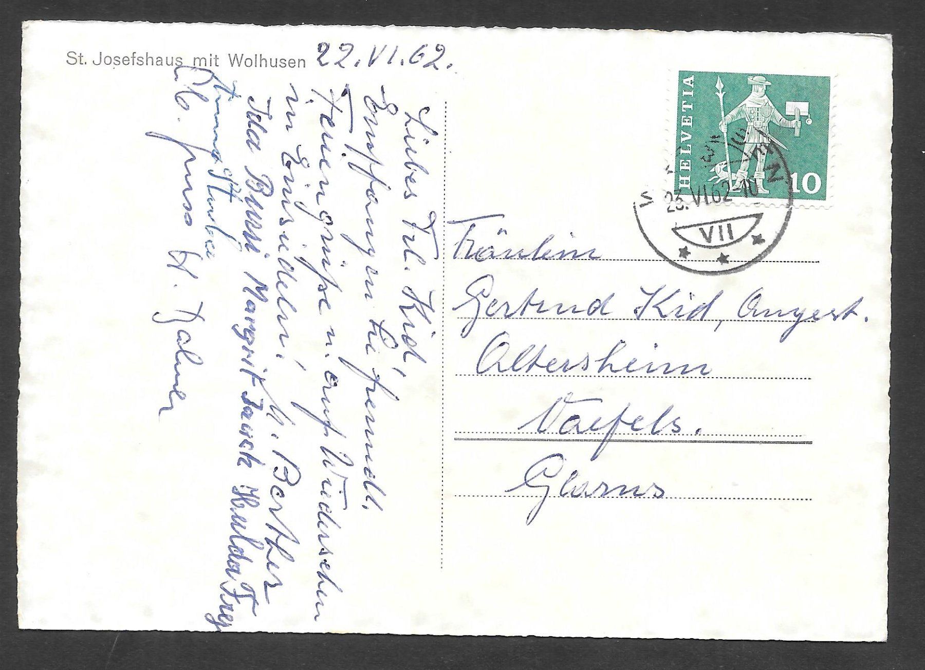 Cartoline postali: Wolhusen mit St. Josefshaus – Usato da Olten venduto da clotaldi 1
