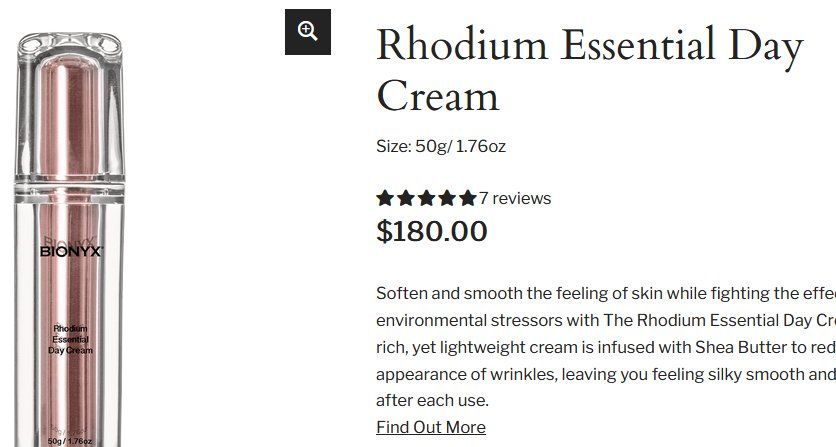 Gesichtspflege: Bionyx Rhodium Essential Day Cream 50ml – Neu und originalverpackt aus Collonges von Allegree 1