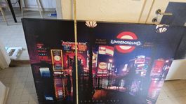 Grosses London bei Nacht Leinwandbild 140x101cm Deko Bild Wa