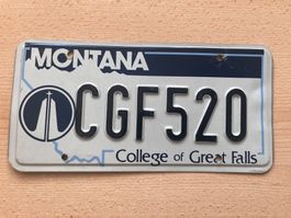Rares US Nummernschild Montana *COLLEGE SONDERSCHILD* USA