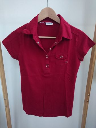 Damen Poloshirt Gr. XS dunkles Rot