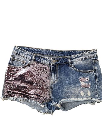 Coole Jeansshorts mit Pailletten Gr. L