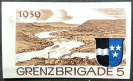 Soldatenmarke 2.WK, Grenz Brigade 5, braun, ges, Wi Gz 23-2