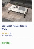 Couchtisch Monza Platinum-White Top Zustand