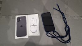 Apple iPhone 16 Plus 128 GB Black + housse bleue avec corde