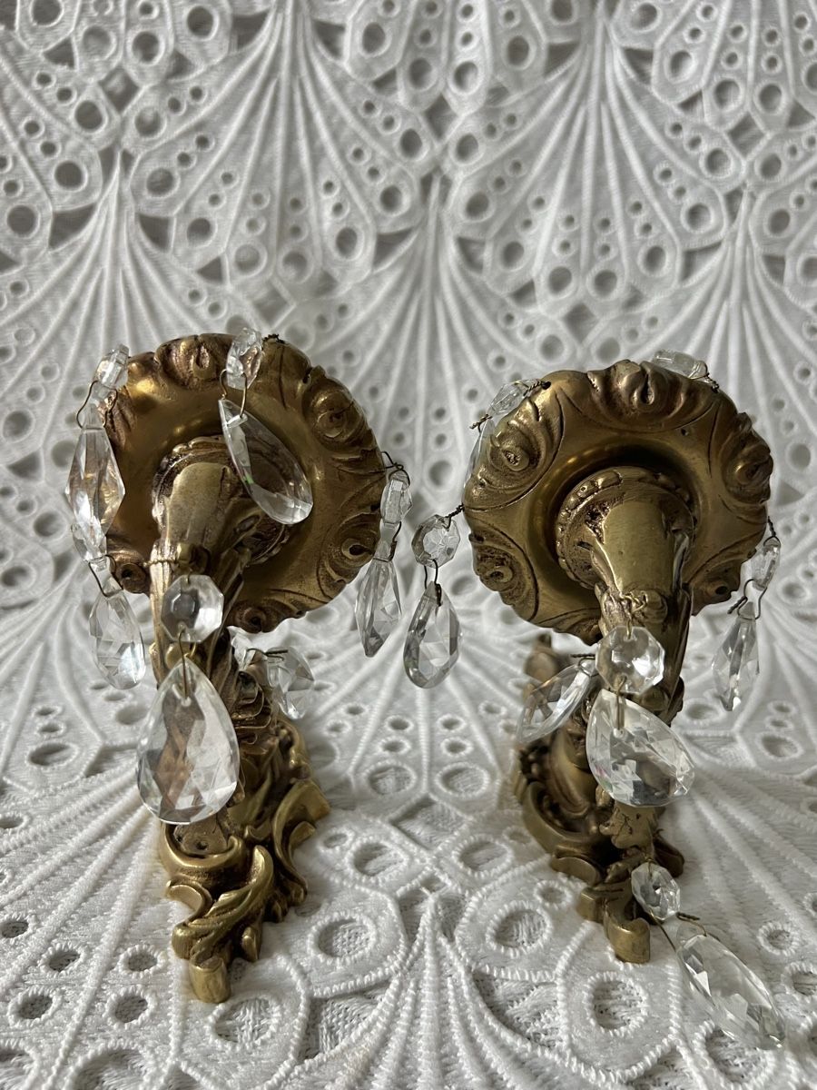 Lampade: Paar Alter Messing Wandleuchte – Usato da Frenkendorf venduto da Only1 4