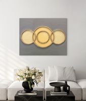 Moderne Wanddeko - Stilvolles Bild mit goldenen Kreisen