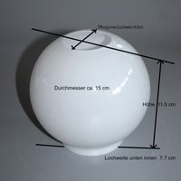 Glas Lampenschirm/ Kugel Glas weiss, vintage für alte Lampen