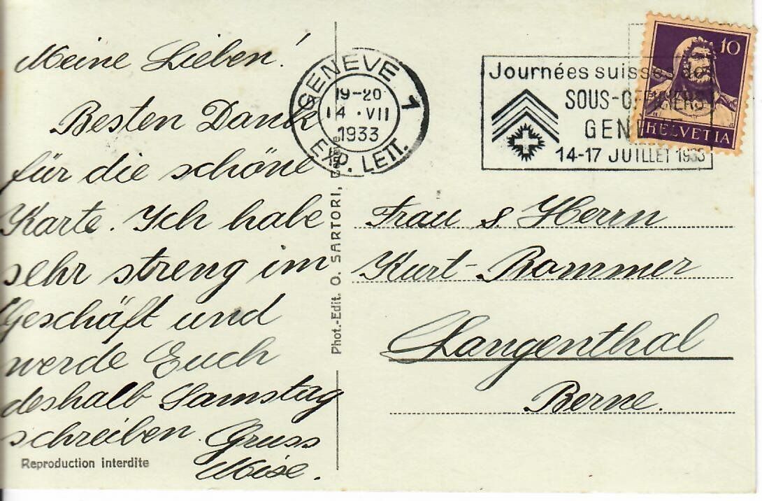 Ansichtskarten: Genève – Gebraucht aus Hochdorf von Ziegel-16 1
