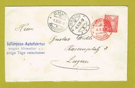 Sonderbrief 1. Winteralpenpost am Julier 1935, selten