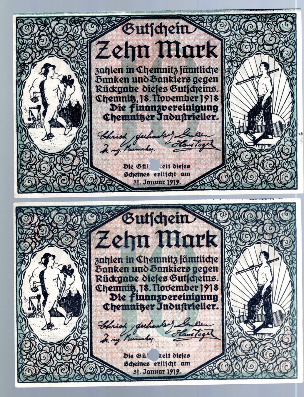 Banknoten: Germany noten 2 stück – Gebraucht aus Leibstadt von baroc333 1