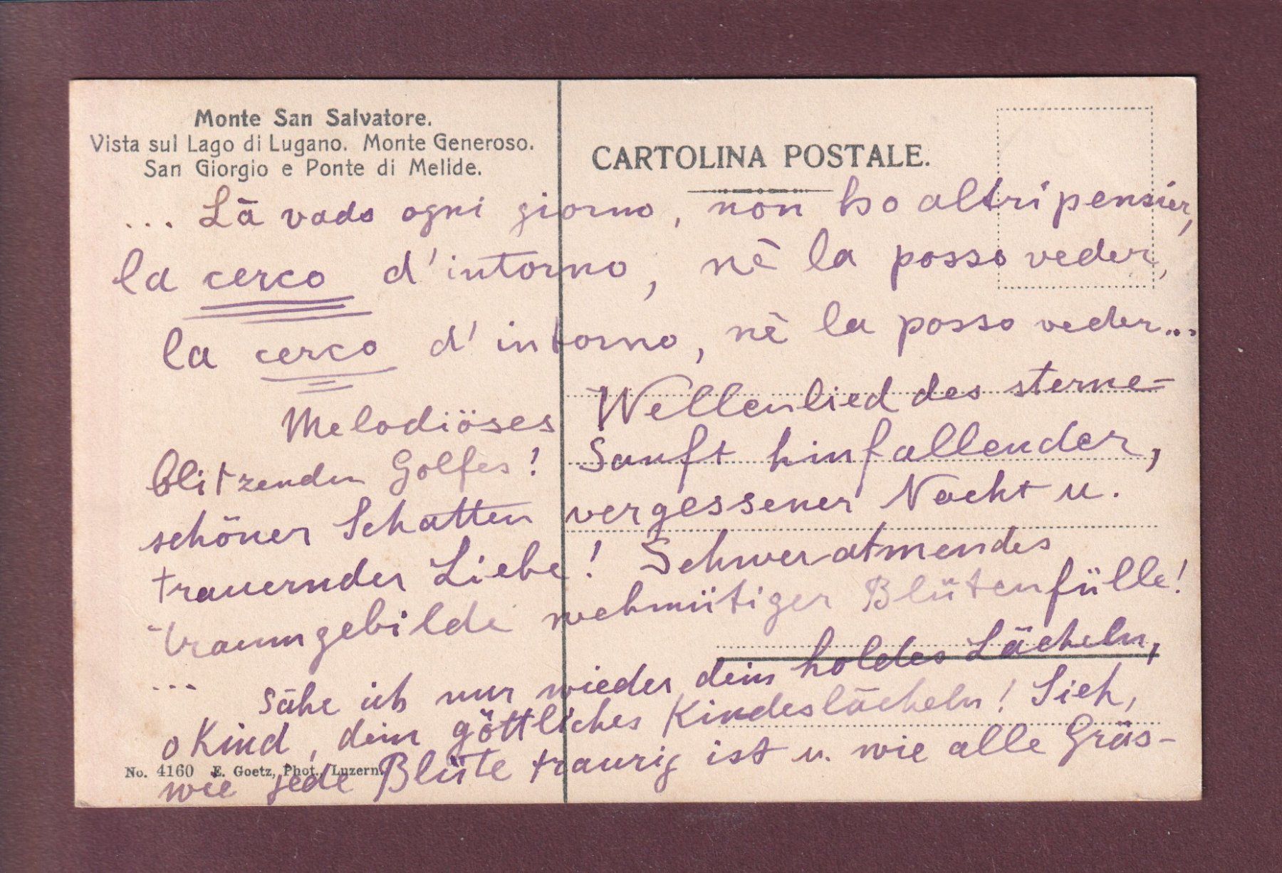 Cartoline postali: Monte SAN SALVATORE - Ponte di Melide – Usato da Pully venduto da nicecards 1