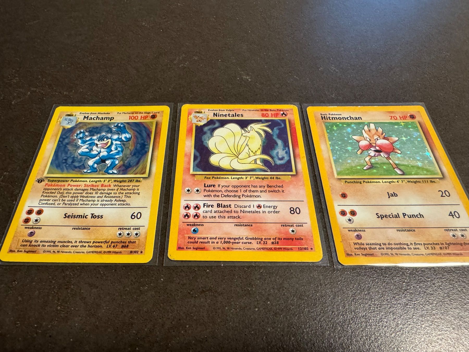 Pokémon Carte collezionabili: Base Set Holo Trio - Machamp Ninetales Hitmonchan – Usato da Cadro venduto da kiks27