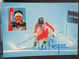 Michaela Figini - handsignierte alte Karte