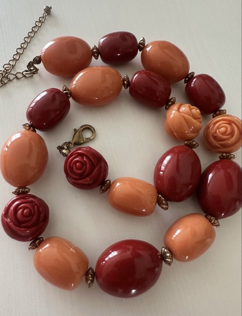 Catenine: Vintage-Halskette aus Lucite- oder Zelluloidperlen – Usato da Affoltern am Albis venduto da Sveta75 3