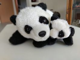 11 peluches pandas : maman-bébé/porte-clés/bouilloire/ancien