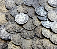24x Silber 1 Fr. CH, ab 1876 - 1921, d.h. 105-150 Jahre alt