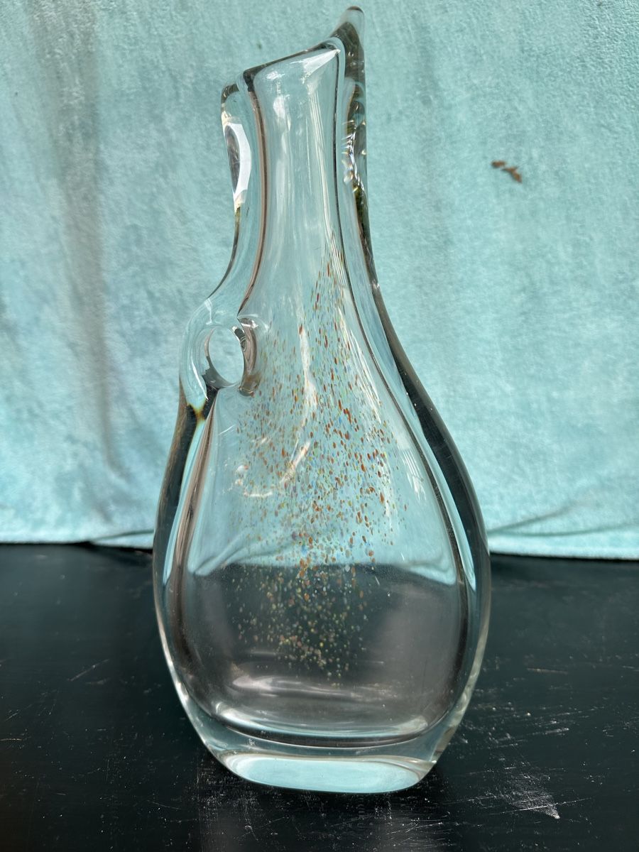 Vasen & Gefässe: Vase en verre soufflé à la main avec anse 40cm – Gebraucht aus Lausanne von artnouveau04