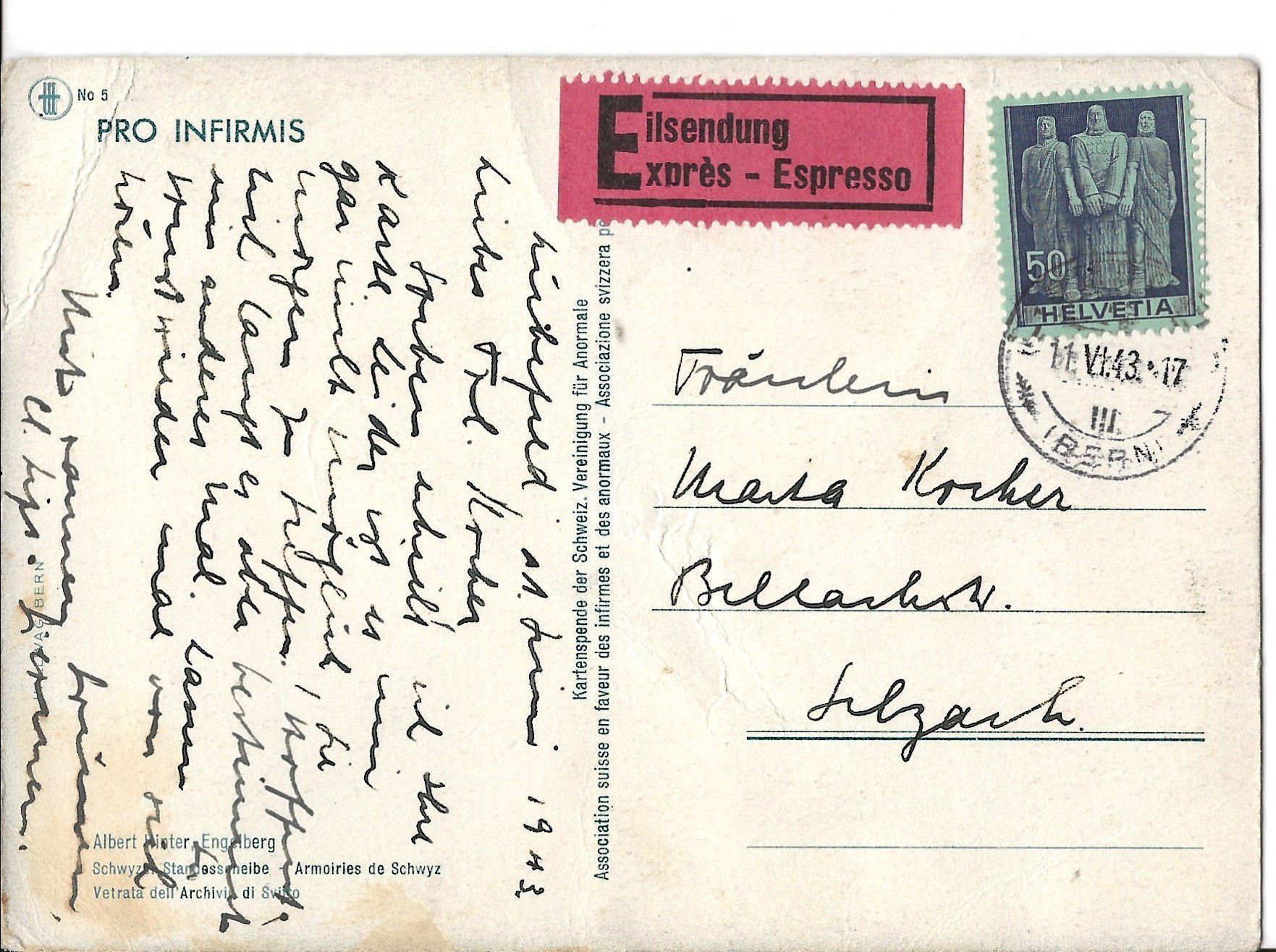 Tutti i francobolli: Eilsendung, 1943, 50 Rp. – Usato da Frauenfeld venduto da Merk52