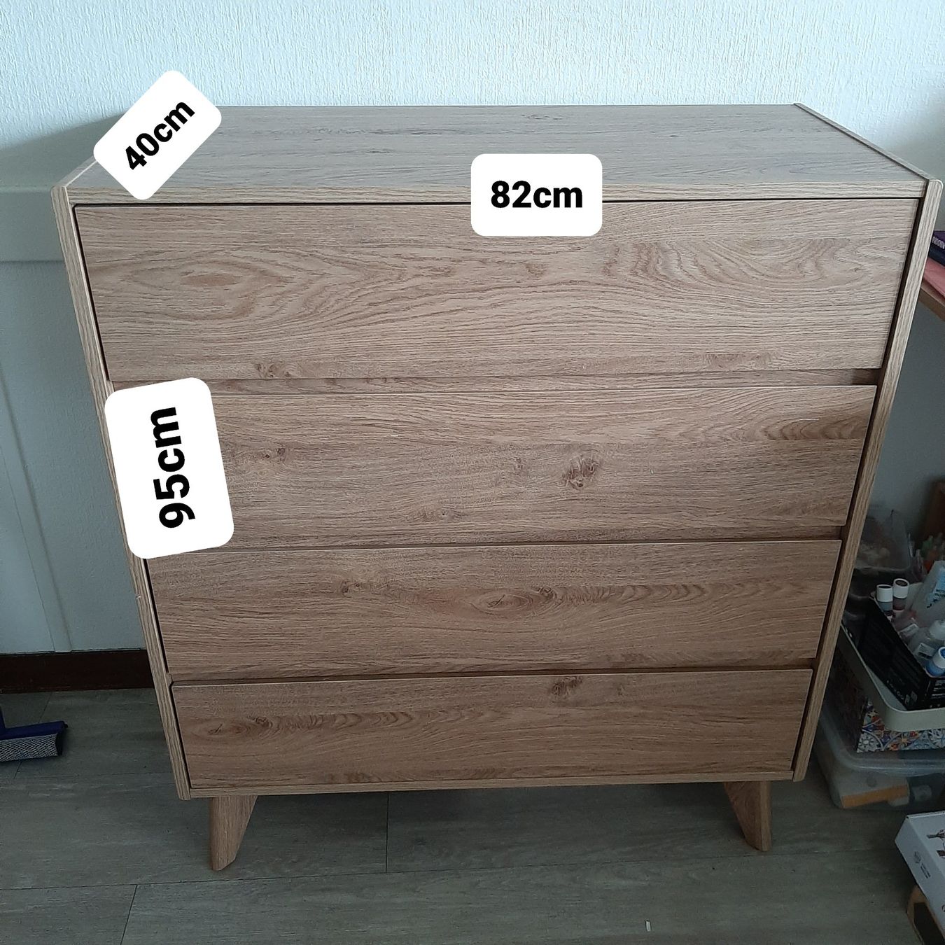 Cassettiere: Kommode Eiche Nachbildung 4 Schubladen B82xH95xT40cm – Usato da Renens VD venduto da Gisili90 1