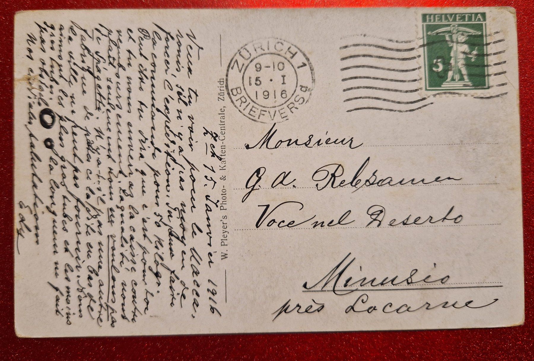 Cartoline postali: Zürich Theater 1916 – Usato da Melchnau venduto da Arthurius 1