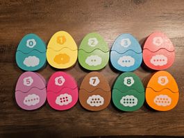Spielsteine Holz Dino Eier - zählen lernen