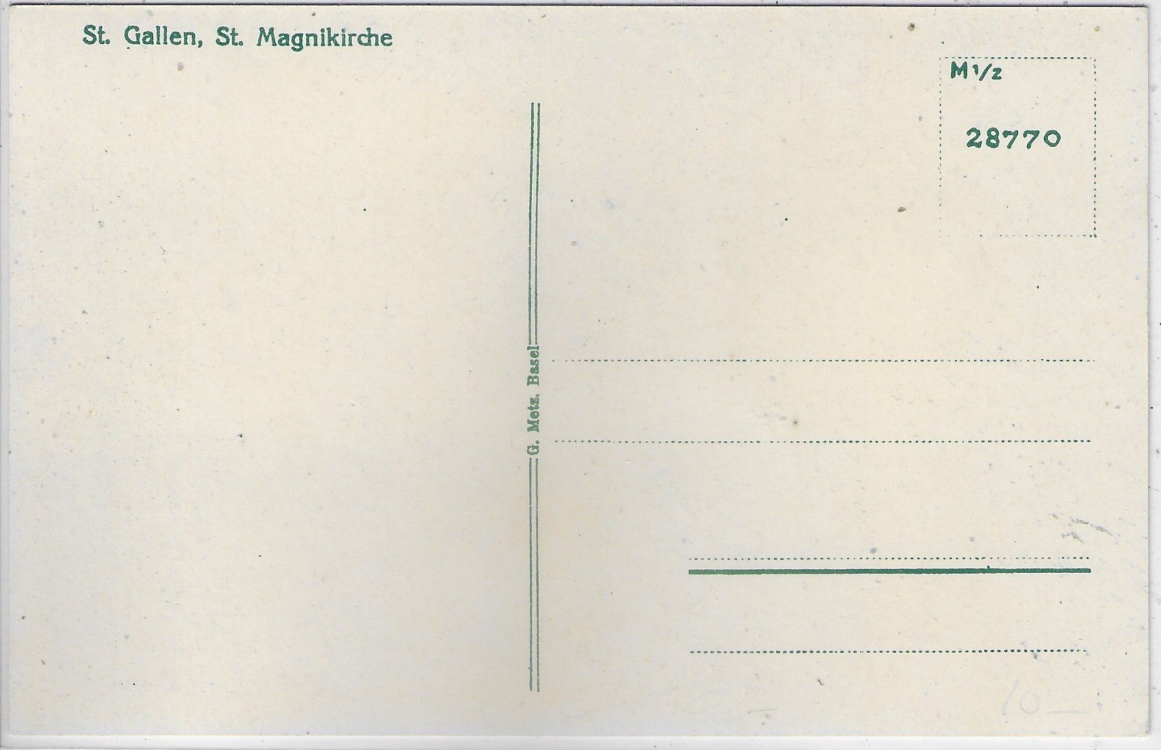 Cartoline postali: St. Gallen - St. Magnikirche - Blumen-Litho – Usato da Ettingen venduto da Kartenplanet 1