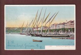 GENEVE - Barques du Léman au Quai des Eaux-Vives - 1906