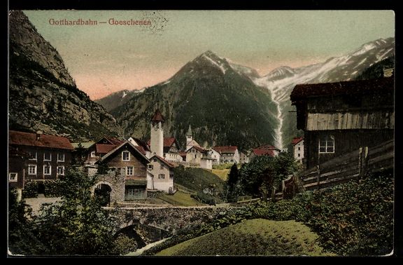 Cartoline postali: AK Goeschenen /Gotthardbahn, Ortspartie – Usato da Berlin venduto da bartko-reher