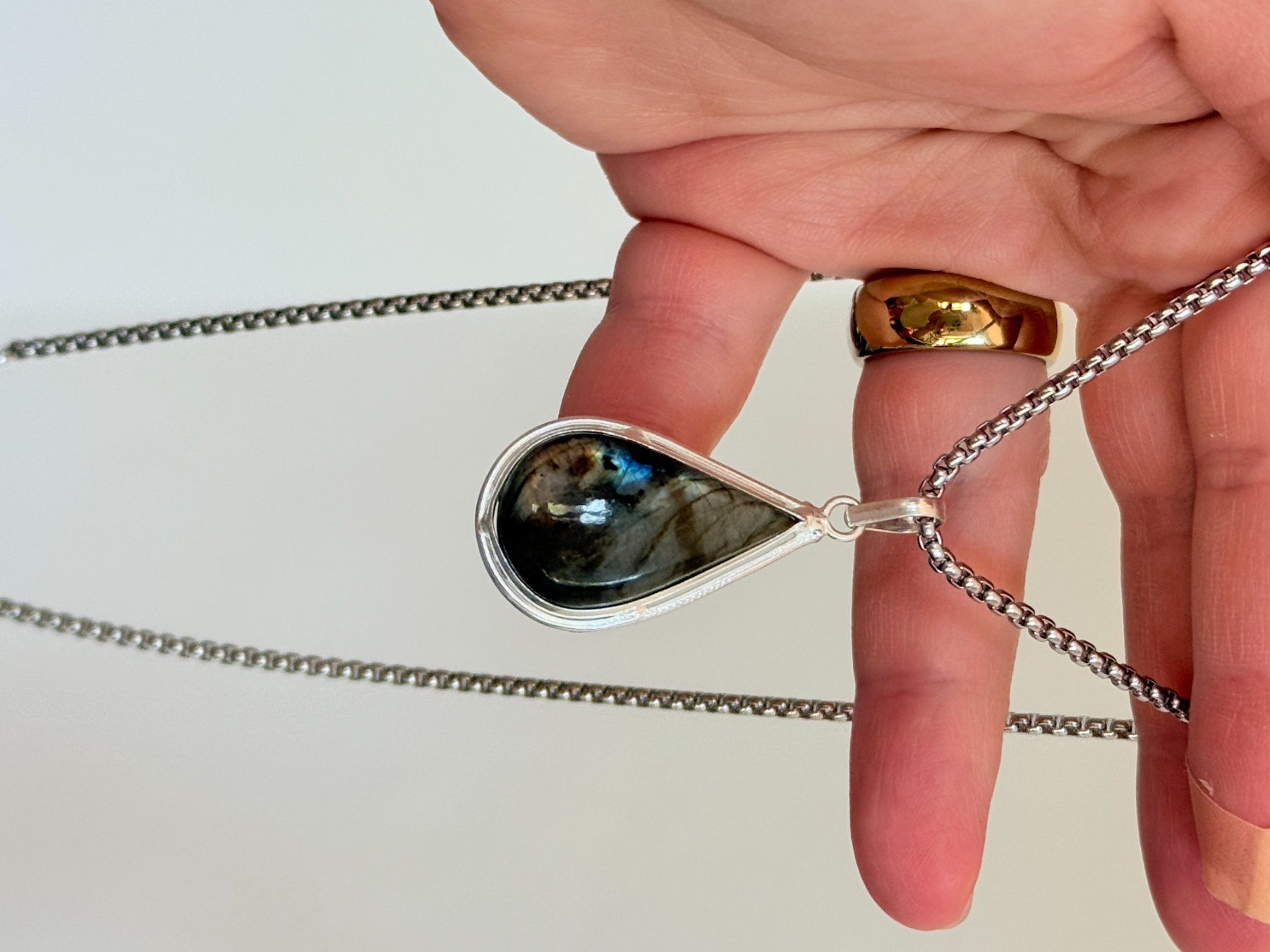 Ketten: Collier Labradorite , forme de goutte ✨... – Neu und originalverpackt aus Genève von AWWA 8