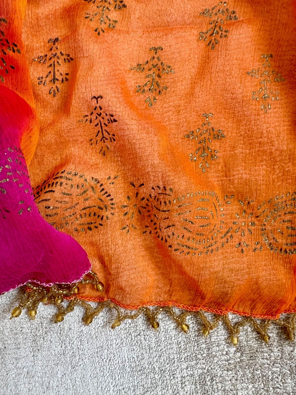 Foulard & Sciarpe: Feiner indischer Schal orange-pink – Nuovo (secondo la descrizione) da Uster venduto da pri_6r68 2