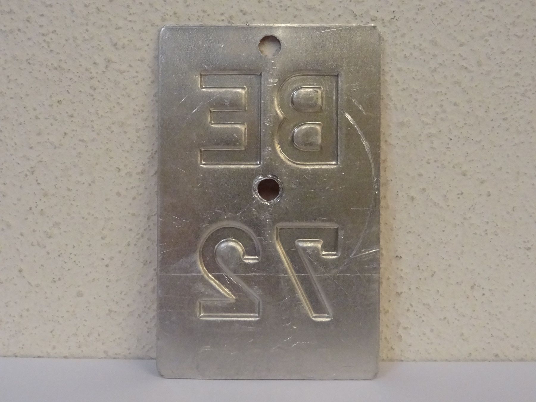 Schilder: BE 72 VELONUMMER - FAHRRADSCHILD – Gebraucht aus Kerzers von zimmergruen 1