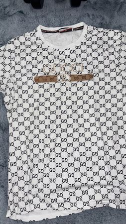 T-Shirt GUCCI weiss mit GG Muster Grösse XXL